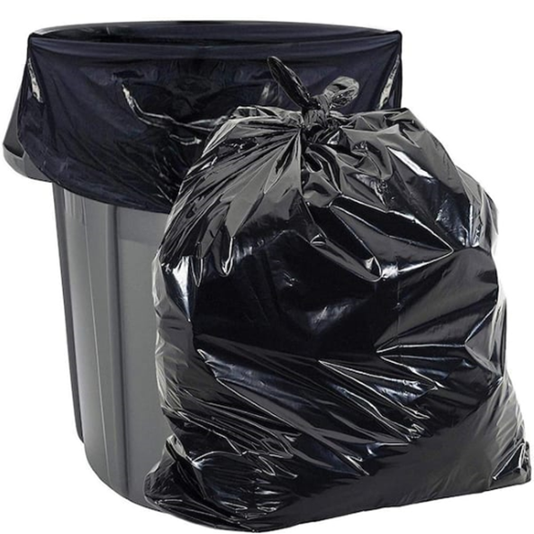 Strongman 40" x 46" 28mic (1.5mil) LD Heavy-Duty 40-45gal Black Trash Can Liner, 100-Liners/Case - Image 2