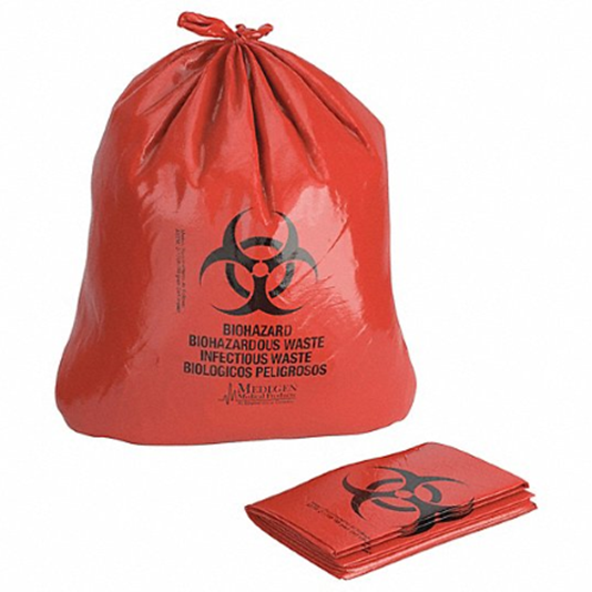 PRO-LINK Hospital FlexiSkins 40" x 46" 1.25mil 40-45 Gal. Red Biohazard Can Liners. 100/Case