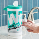 Wipes Plus 33711 Disinfecting Surface Wipes, Lemon Scent, 75/tub, 6/case