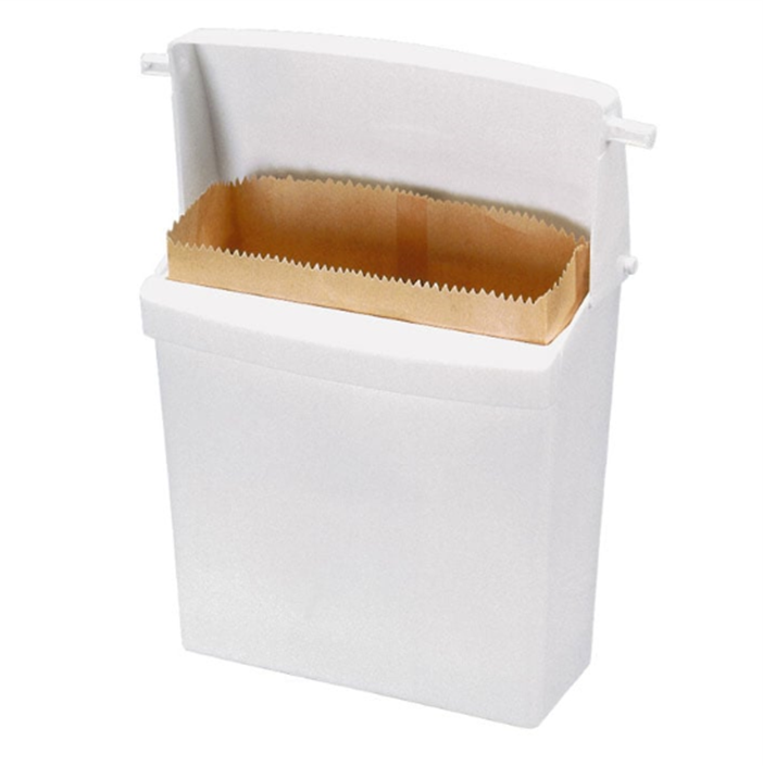 Hospeco Feminine Hygiene Plastic Wall Mount Receptacle, White