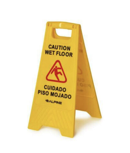 24-Inch Caution Wet Floor Sign - A-Frame Bright Yellow - Sturdy Double Sided Fold Out Bilingual - for Commercial Use