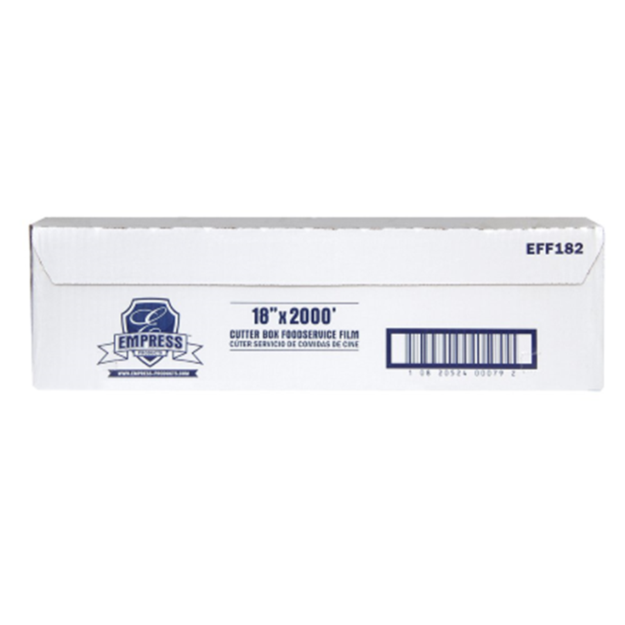 Empress EFF182 18″x 2000′ PVC Cutter Box Food Service Roll Film, 1-Roll/Box