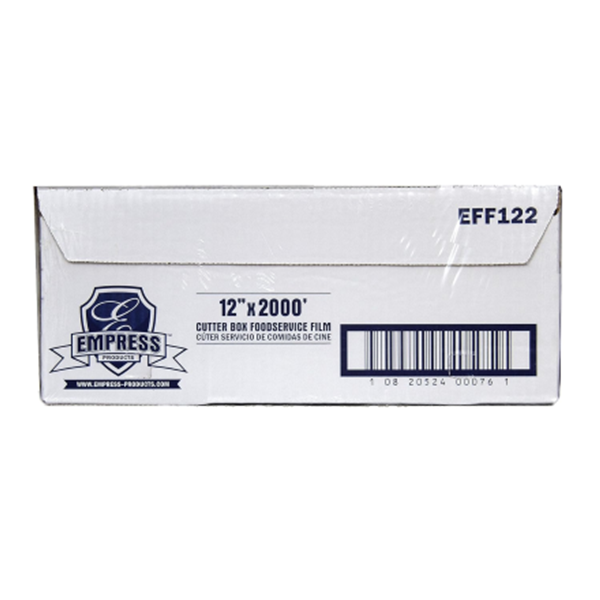 Empress EFF122 12"x 2000' PVC Cutter Box Food Service Film, Clear  1-Roll/Box
