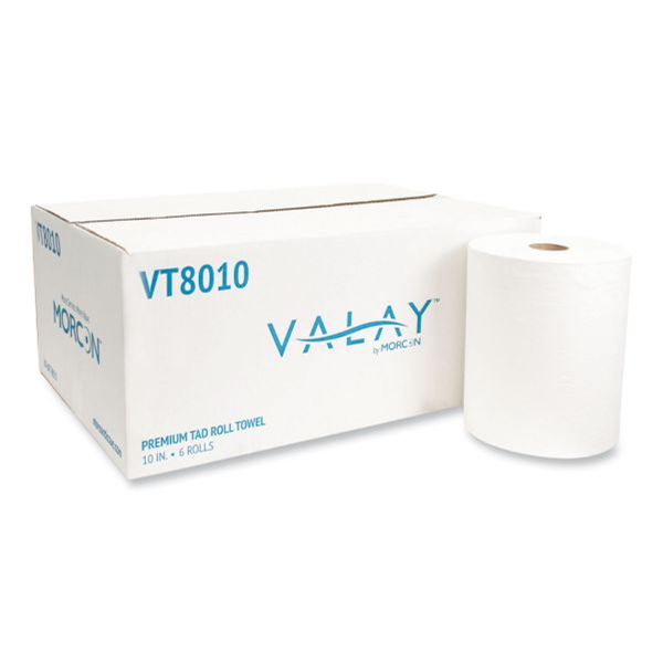 Morcon VT8010 10″ TAD Roll Paper Towels, 1-Ply, 10″ x 700 ft, White, 6 Rolls/Case