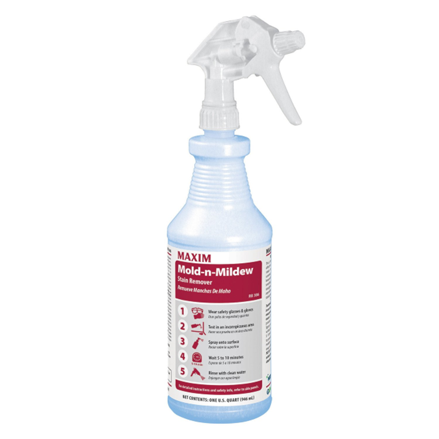 Maxim RB-386 Mold-n-Mildew Surface Stain Remover and Deodorizer QT - 12/Case