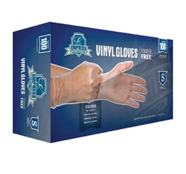 Empress EVPFS4001 Small Powder Free Vinyl Disposable Gloves - 100 Gloves/Box, 10-Boxes/Case
