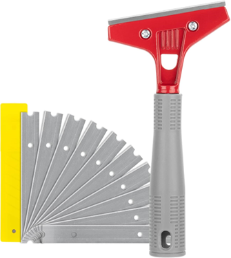 ProLine Multipurpose 4" Razor Blade Scraper Tool With Handle, Paint Scraper Tool, Floor Scraper, Glass Scraper, Window Scraper, 10 Blades/Pack