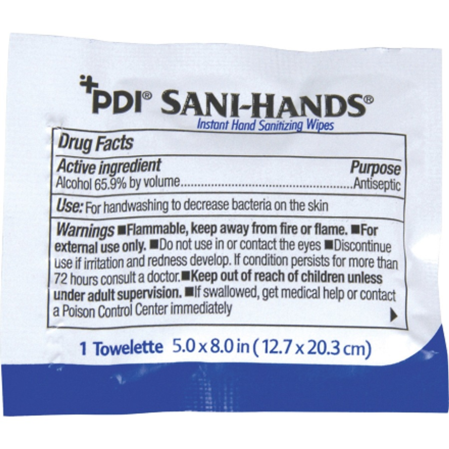 PDI Healthcare D43600 Individually wrapped Sani-Hands Instant Hand Sanitizing Wipes, 100EA/BX, 10BX/Case - Image 2
