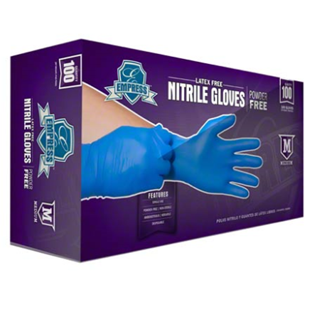 Empress™ Blue Nitrile Powder Free Glove, 3mil Medium, 100/Box, 10-Boxes/Case
