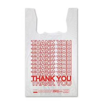 T-Shirt 22″ x 11.5″, Red “Thank You” Plastic Bags, 1000/case